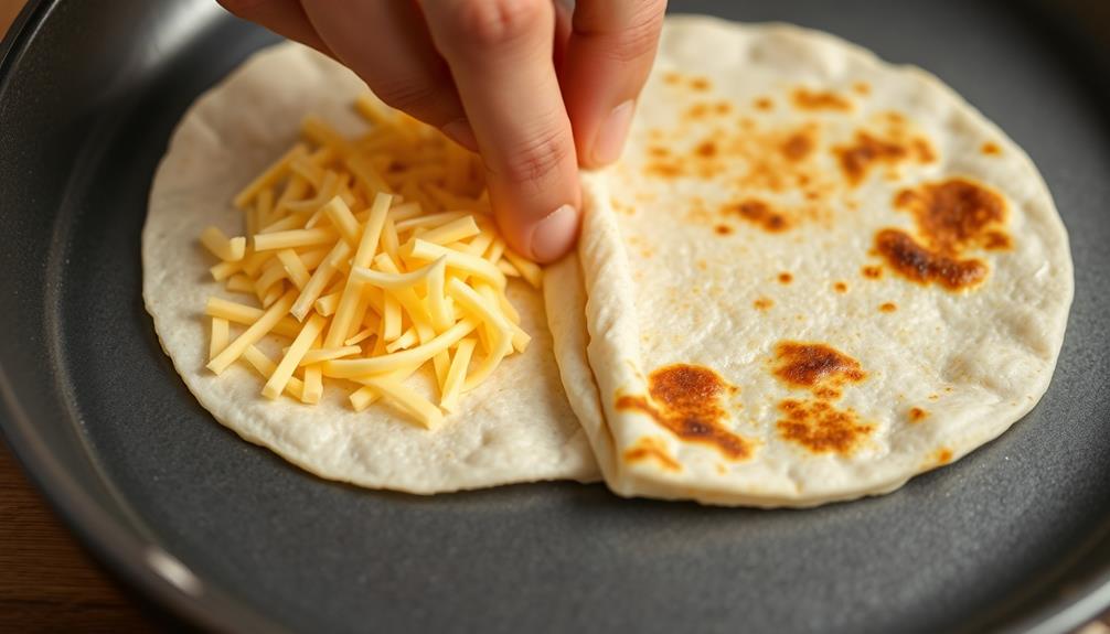add cheese then fold