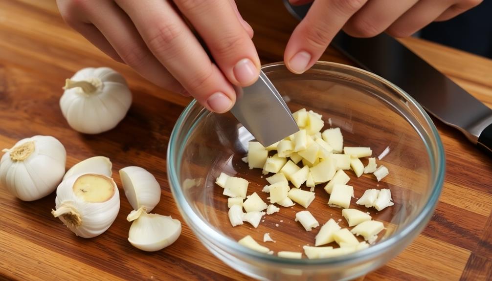 add garlic and salt