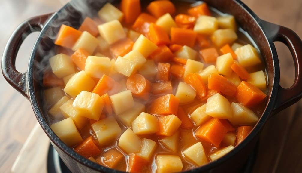 add potatoes and carrots