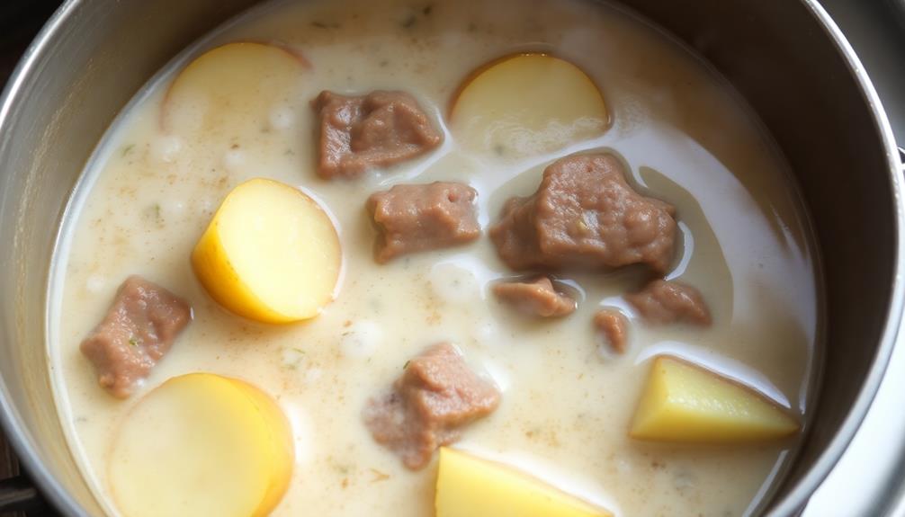 add potatoes then simmer