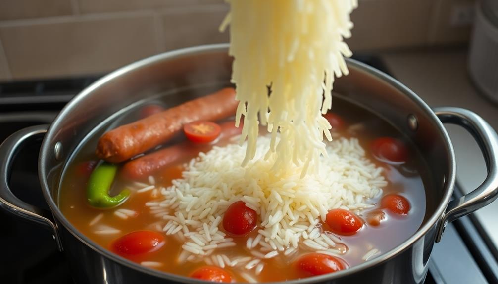 add rice and broth