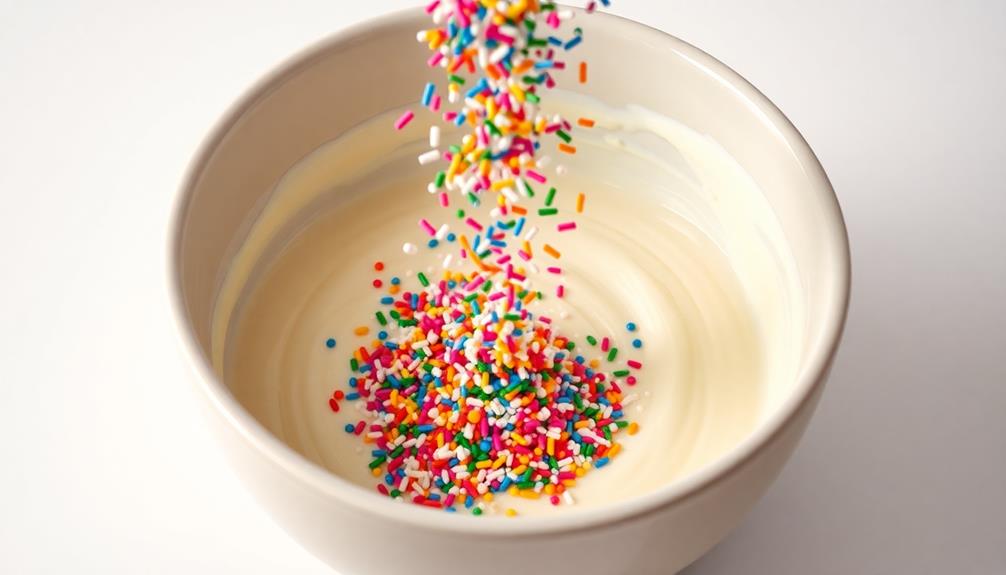 add sprinkles to mixture