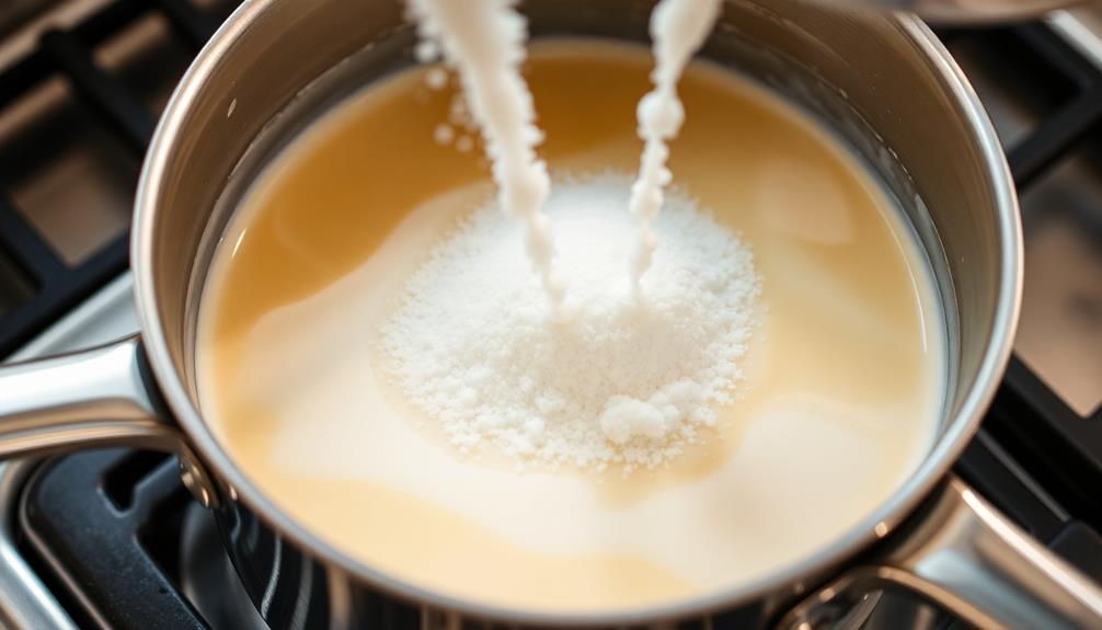 add sugar simmer gently