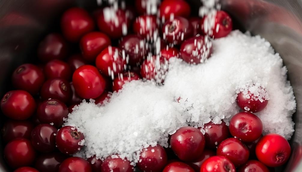 add sugar to cranberries