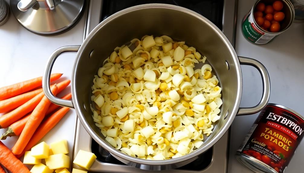 add vegetables to dish