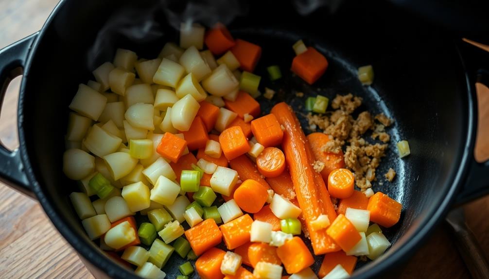 add vegetables to mixture