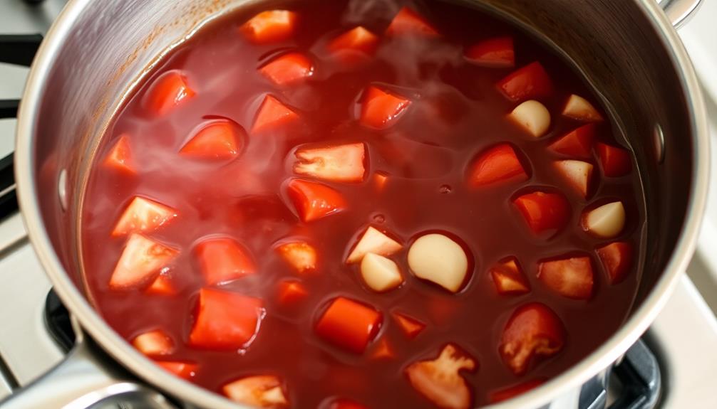add wine simmer mixture