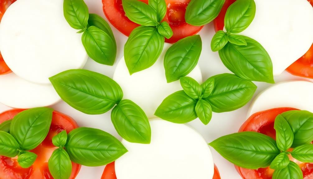arrange basil leaves beautifully