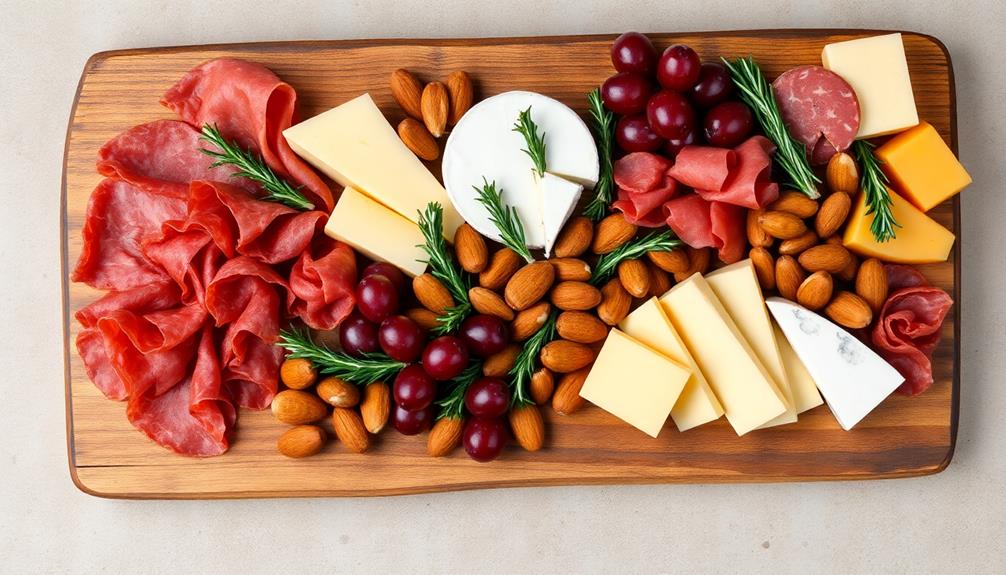 arrange charcuterie on board