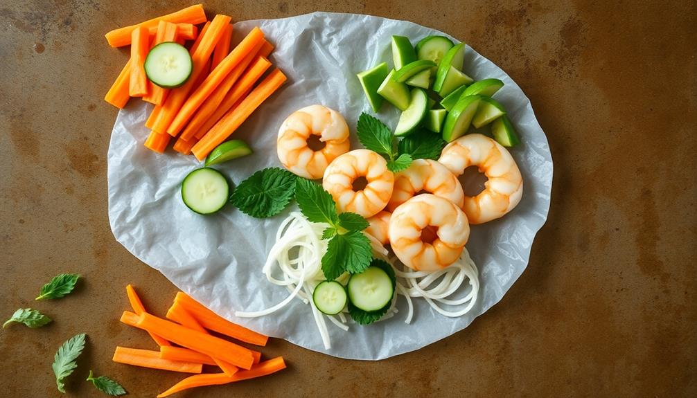 arrange fillings on rice