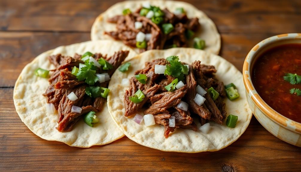 assemble tacos with meat