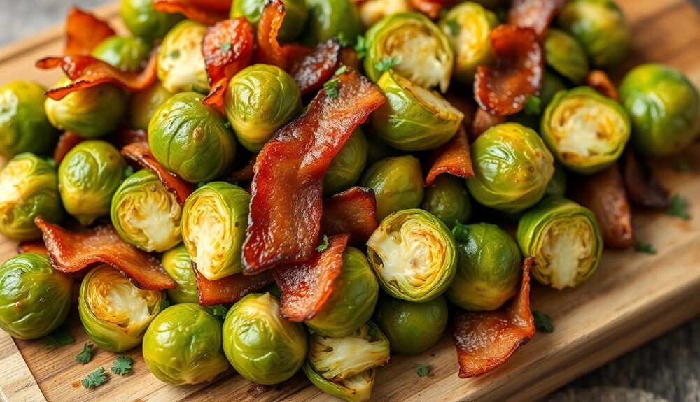 bacon infused roasted brussels sprouts