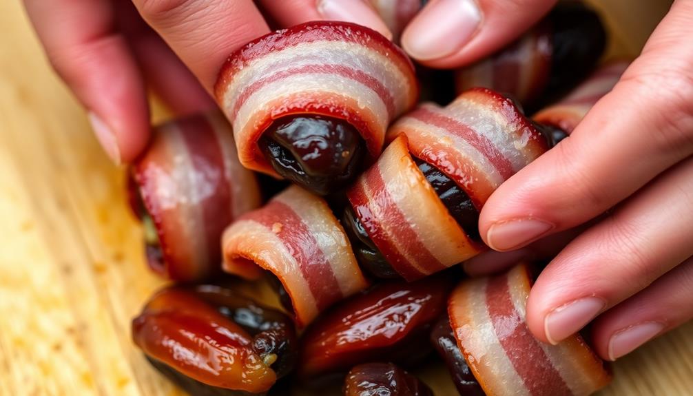 bacon wrapped stuffed dates