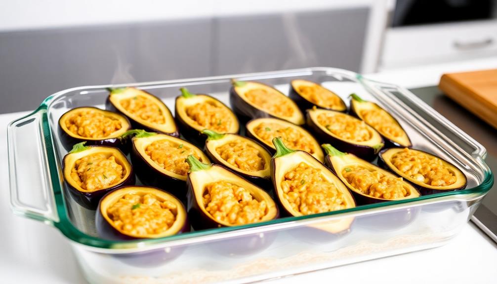 bake stuffed eggplant halves