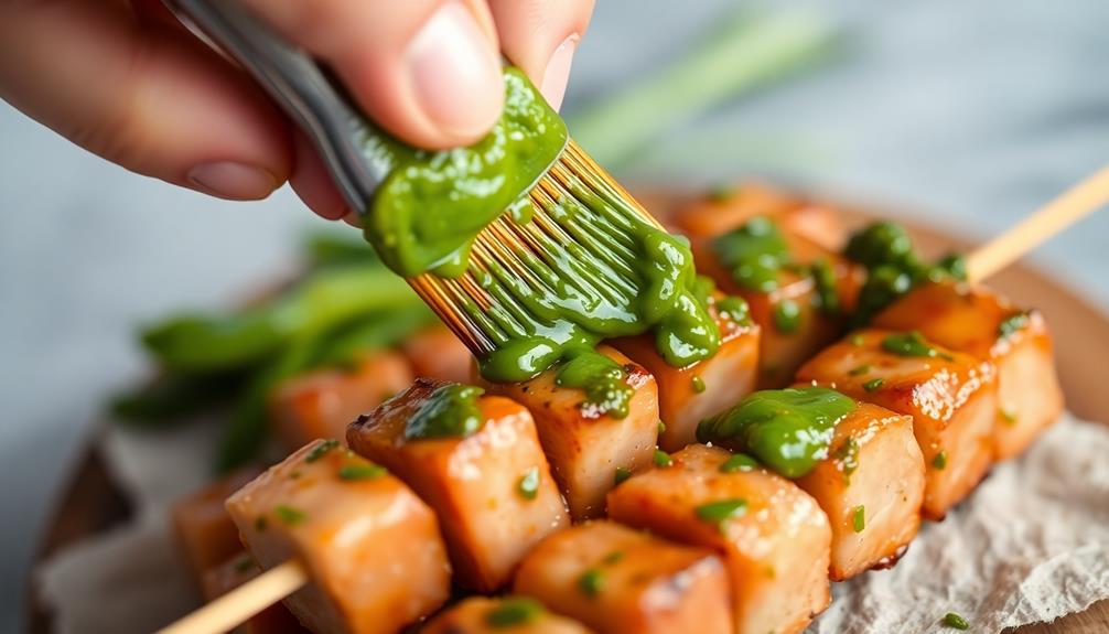 baste pork skewers marinade