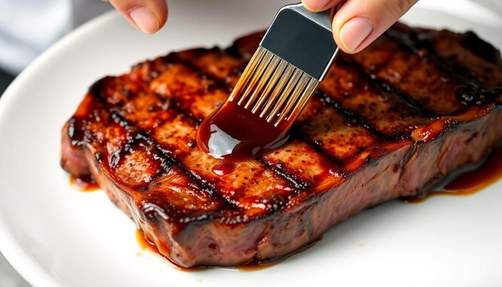 baste steak with sauce