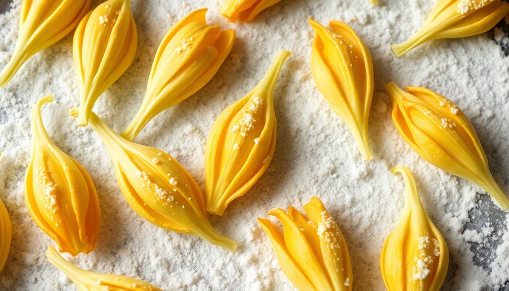 batter coated flower preparation