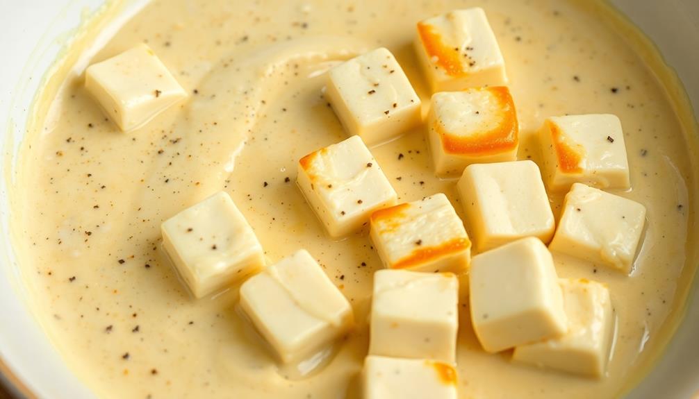 batter coated tofu cubes