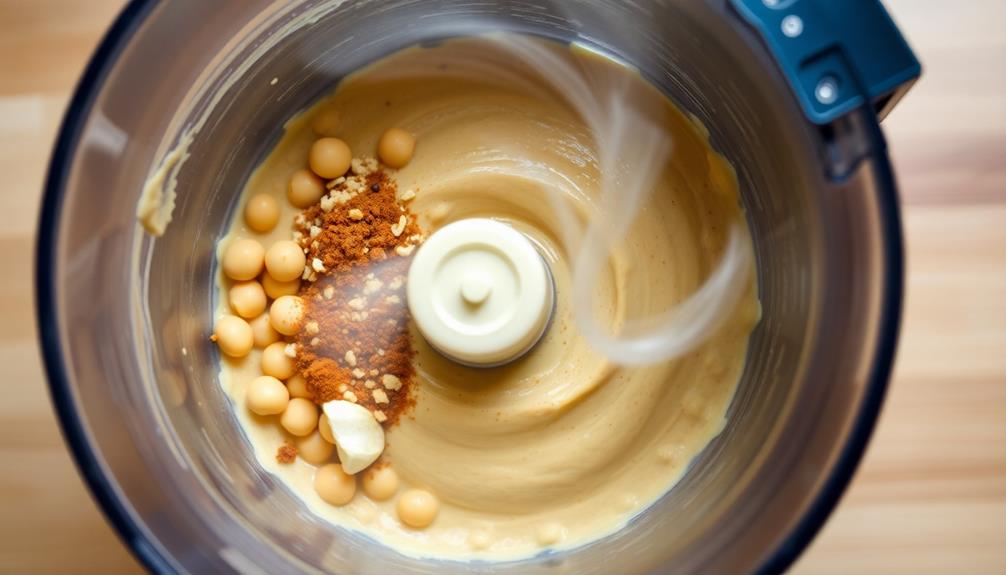 blend chickpeas tahini seasonings