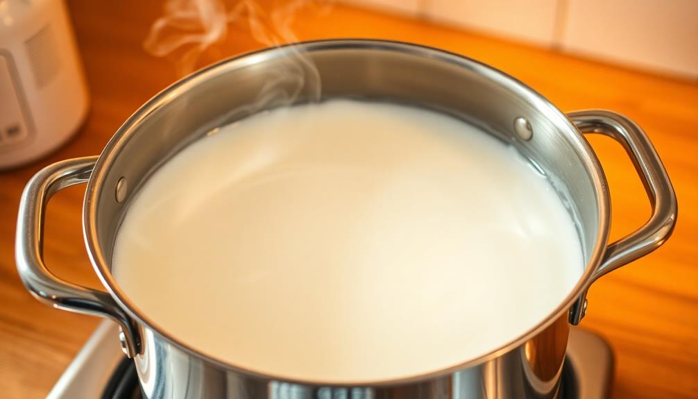 boil milk to curdle