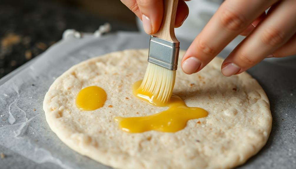 brush dough with butter