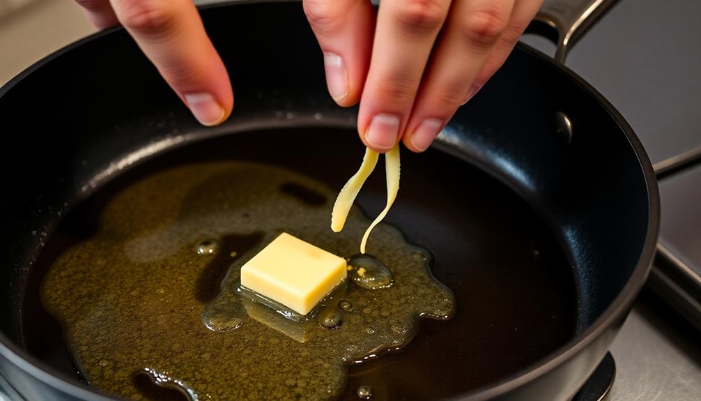 butter added to pan