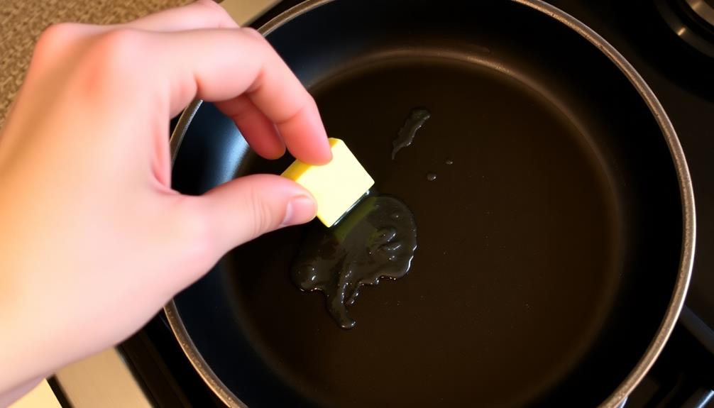 butter added to pan