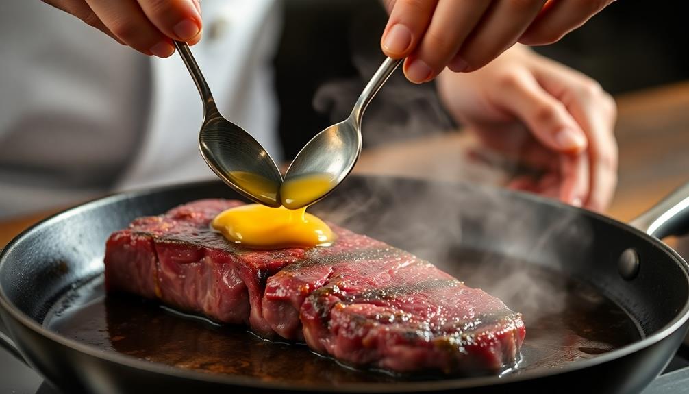 butter baste the steak