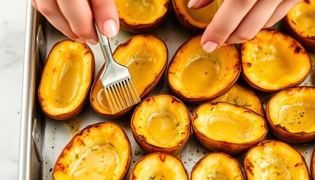 butter coated potato shells