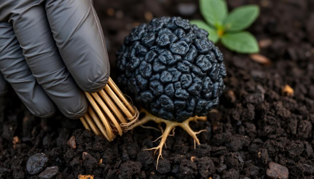 carefully dig up truffles