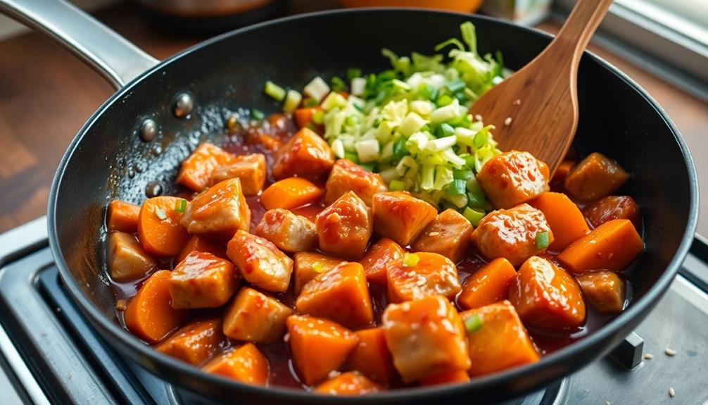 chicken and vegetables preparation