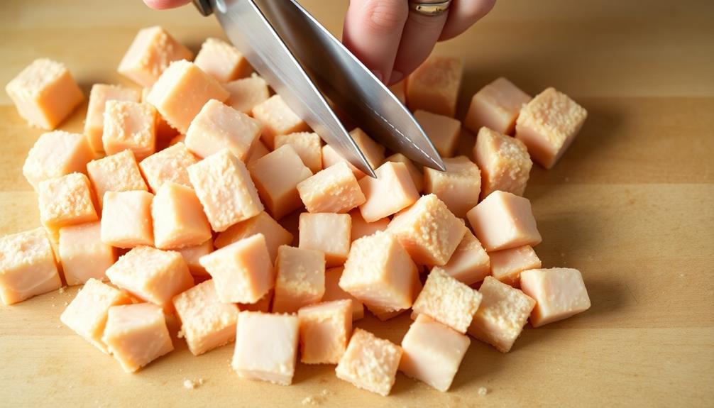 chicken cut into nuggets