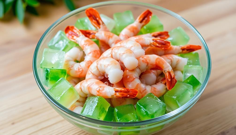 chill shrimp in ice