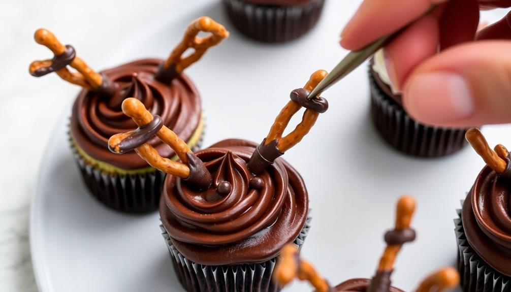 chocolate antler decoration step