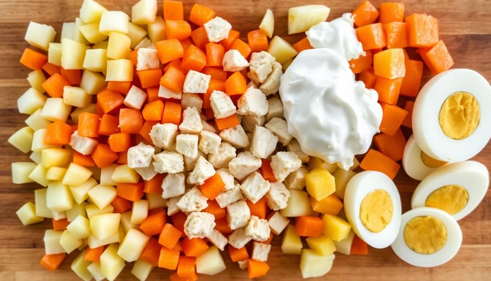 chop and mix vegetables