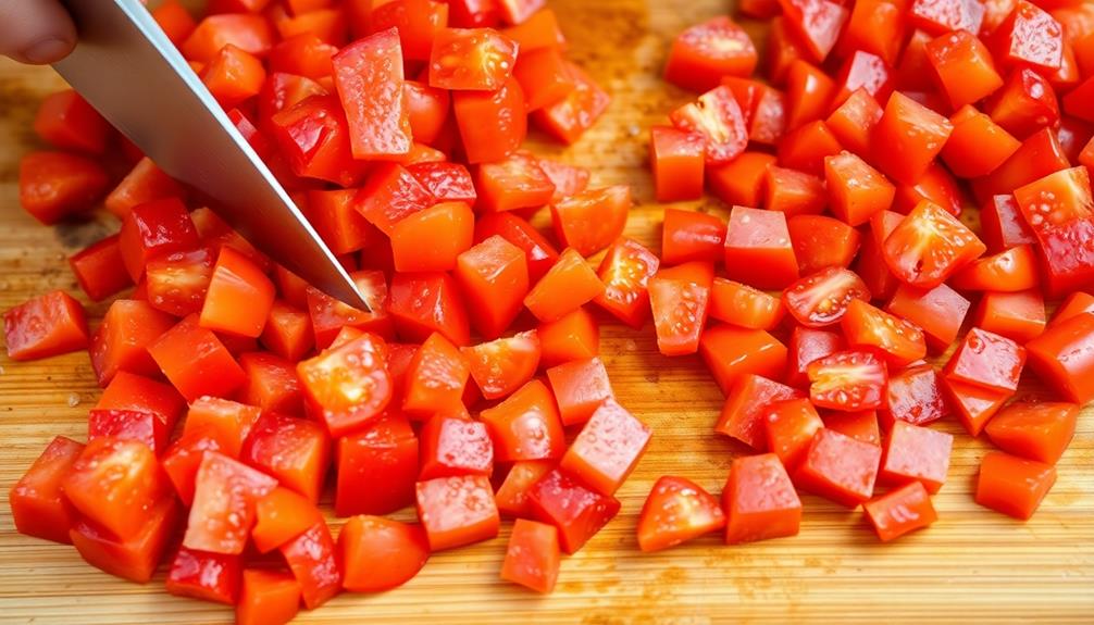 chop fresh tomatoes finely