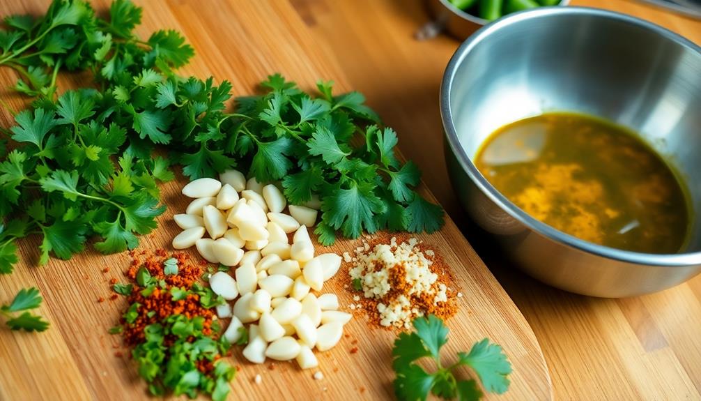 chop mix prepare marinade