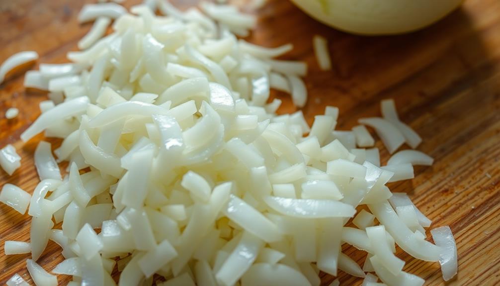 chop onions into pieces