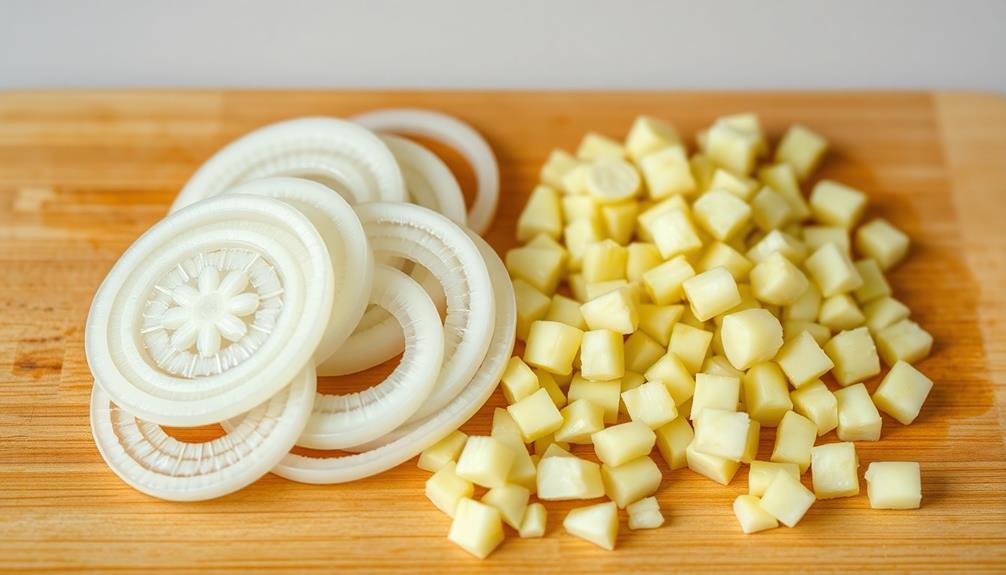 chop shallots and garlic