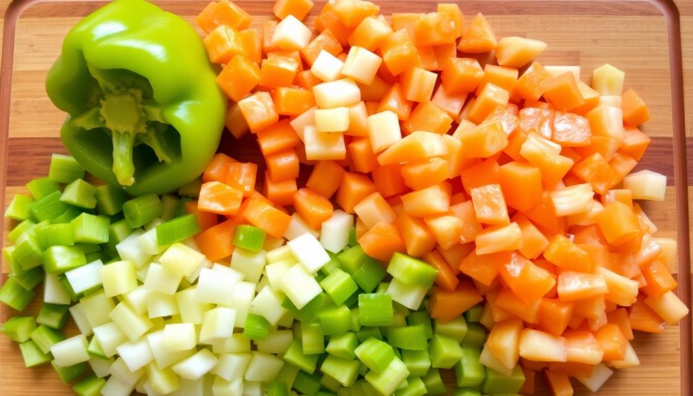 chop vegetables bell peppers