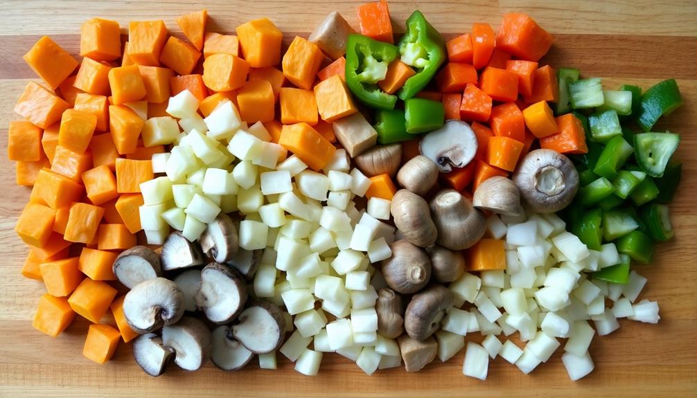 chop vegetables bite size pieces