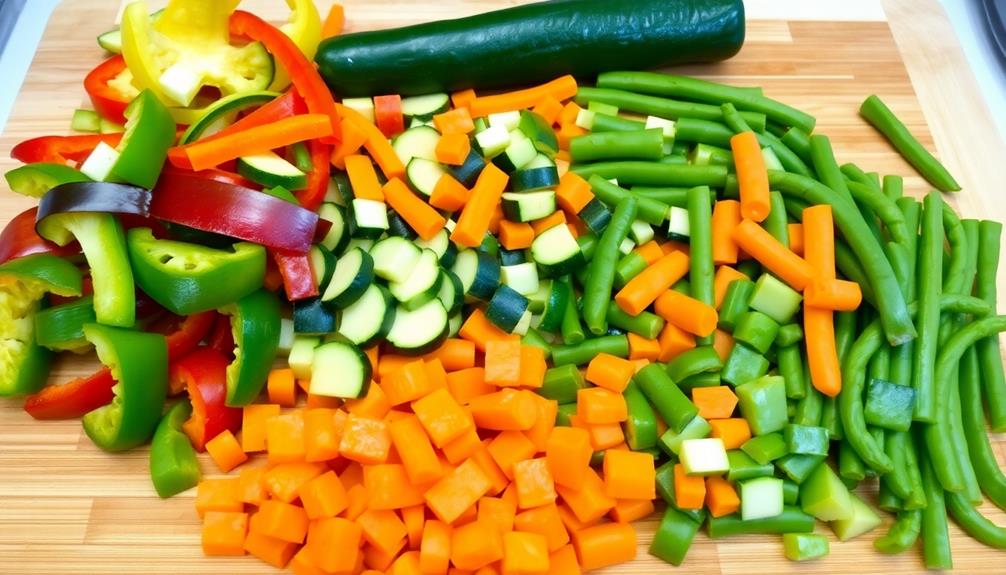 chop vegetables bite sized pieces