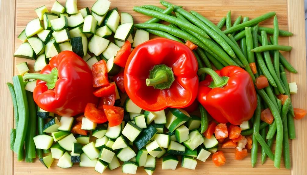 chop vegetables bite sized pieces