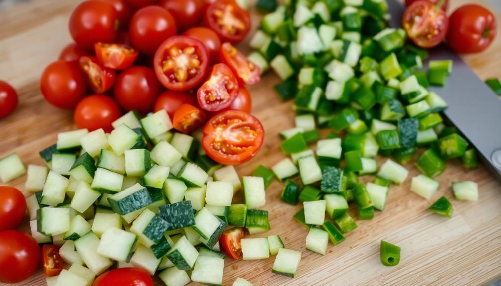 chop vegetables bite sized pieces