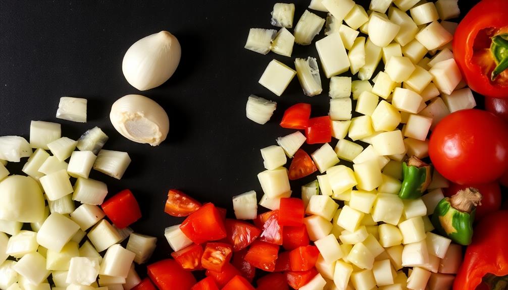 chop vegetables for preparation