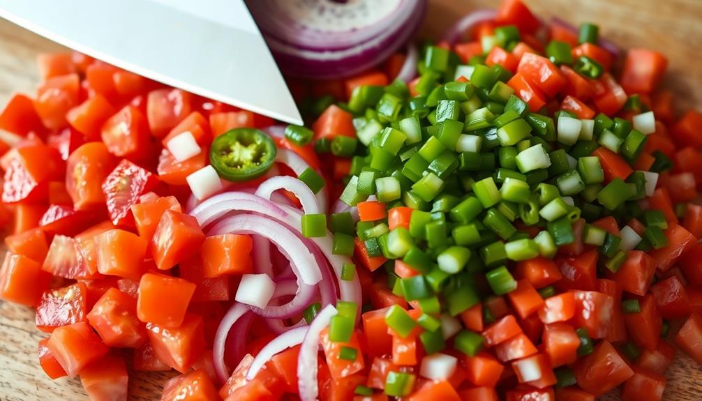 chop vegetables into pieces