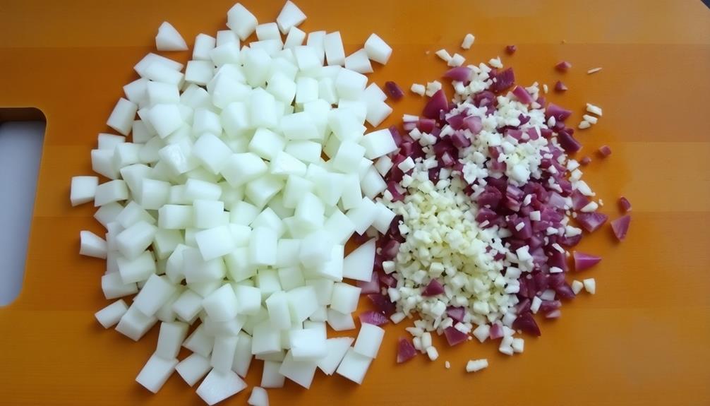 chop vegetables into pieces