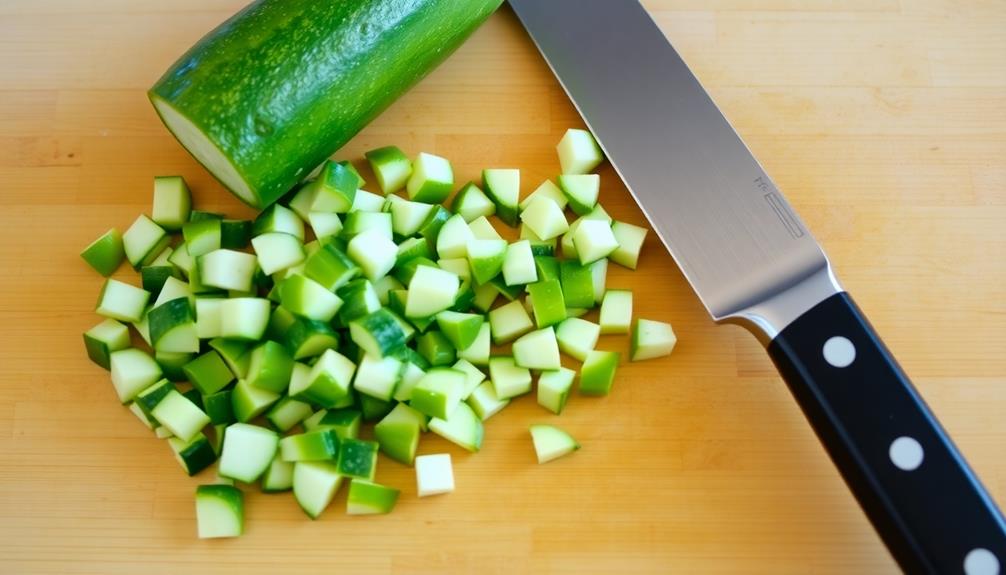 chop vegetables into pieces