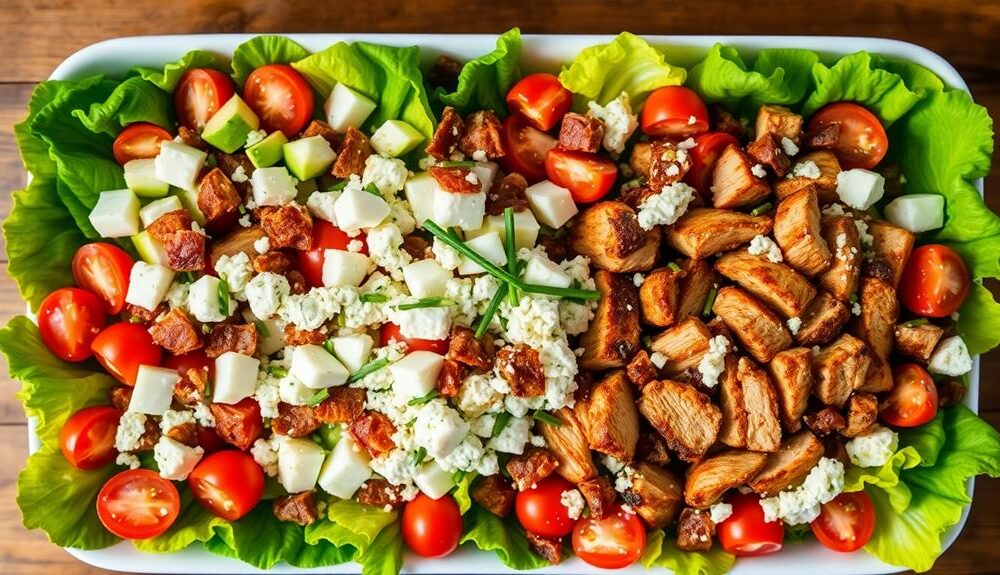 chopped salad with toppings