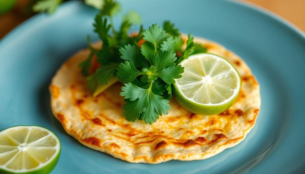 cilantro and lime garnish